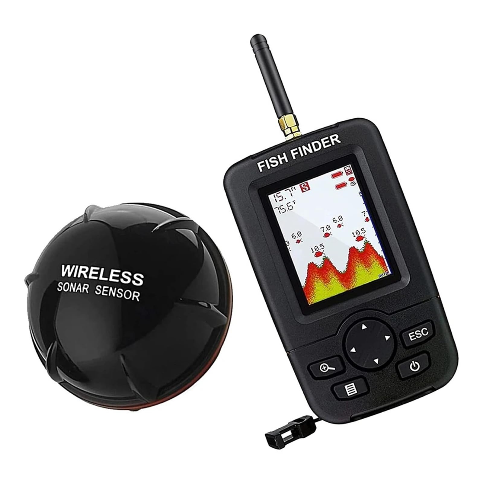 Ecoscandaglio, Ecoscandaglio ecoscandaglio portatile senza fili per pesca con display LCD 45 m