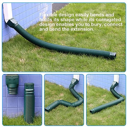 plusgutter 2 Pack Rain Gutter Downspout Extensions, Flexible Downspout Extender with 58