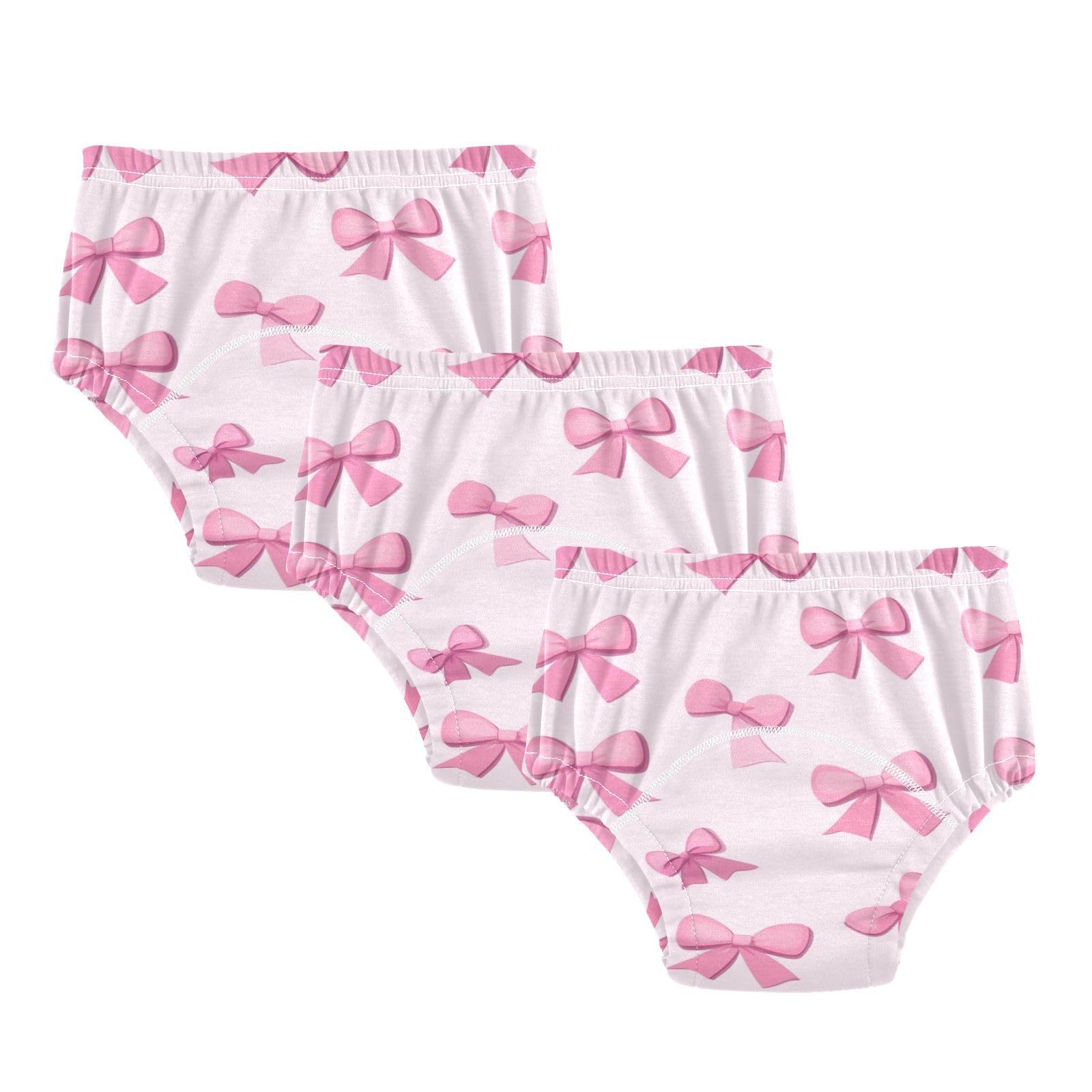 Coikll Pink Bows (3) Toddler Training Underwear Waterproof Baby Pee Pants -3T