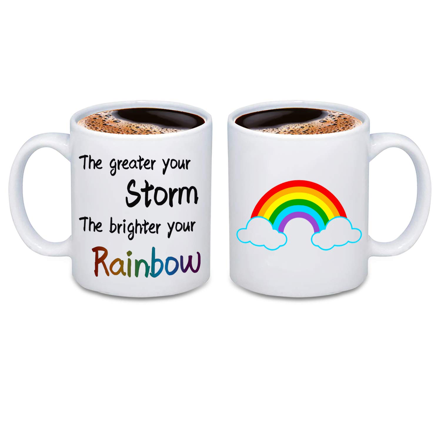 JXGZSO Infertility Awareness Present Rainbow Baby Present for New Mom The Greater Your Storm The Brighter The Rainbow Mug (Brighter)