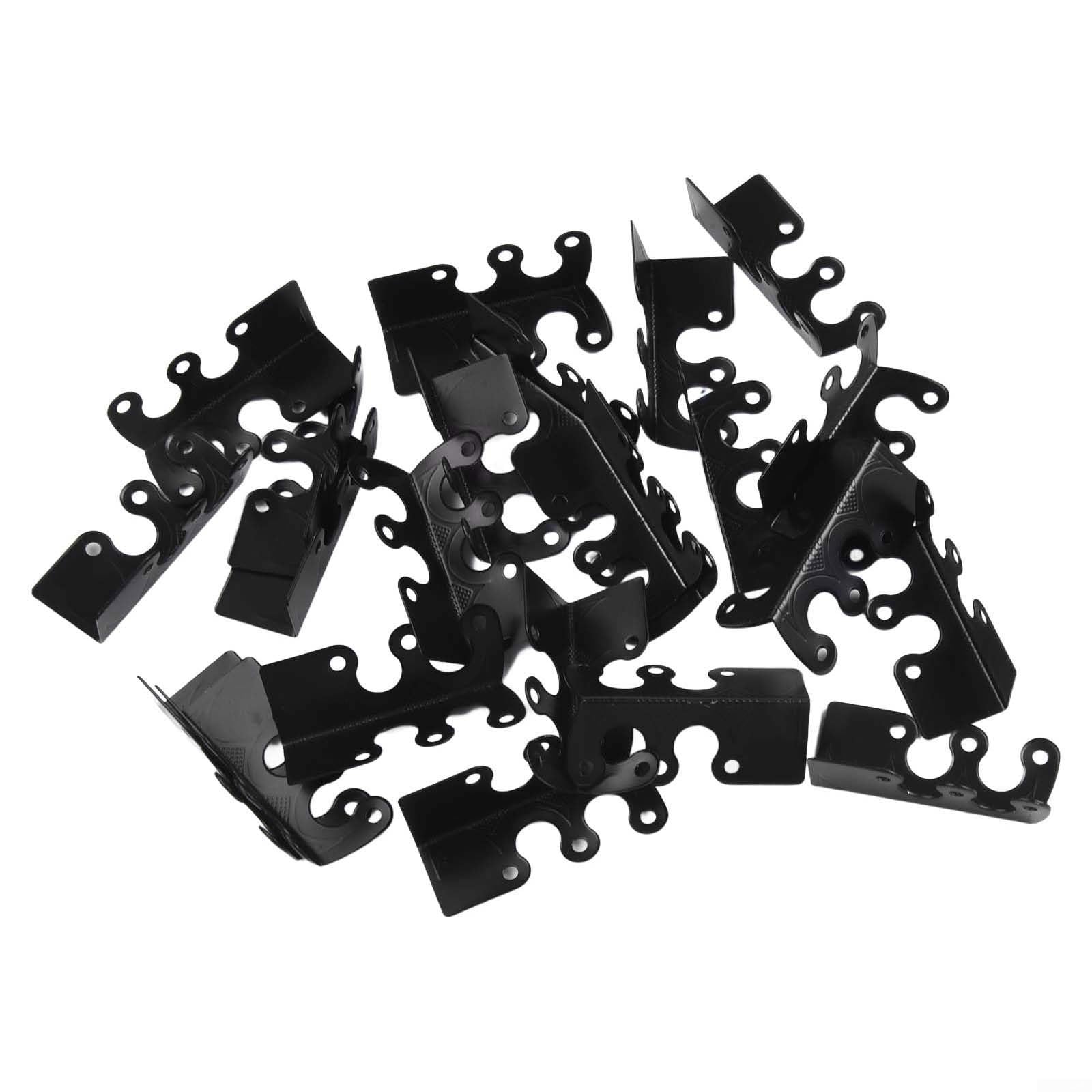 Vintage Metal Corner Protectors for Baseboards 6 Pack Iron Wall Corner Guards with for Easy Install Protection for Skirting Bronze Gold Silver Black Set(Black 24pcs)