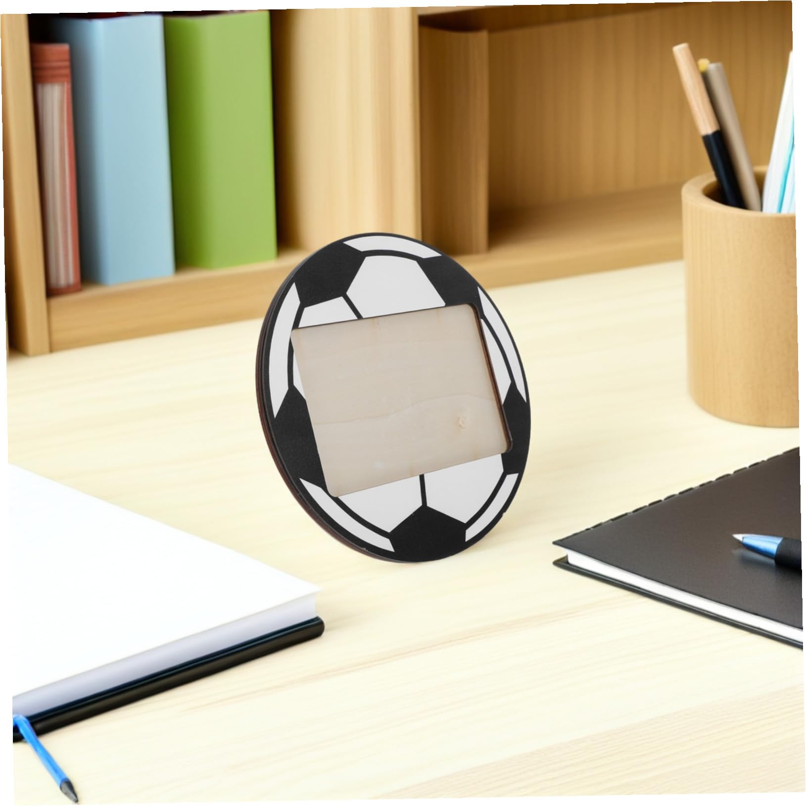 ibasenice 6 Piezas Marco de de Madera Soporte Resistente para Fútbol 6x4 Pulgadas con Diseño Deportivo Único, Versátil para Oficina y Hogar y Obsequio Adecuado
