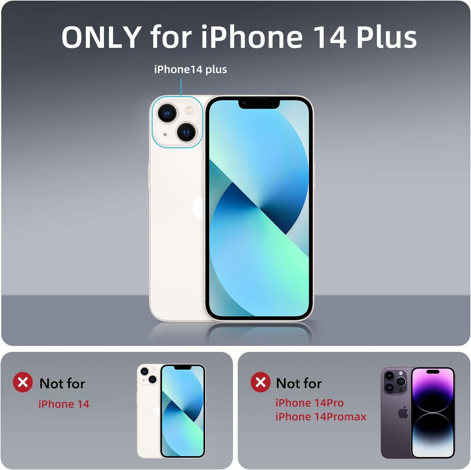 tigratigro Cover Magnetica per iPhone 14 Plus, Compatibile con MagSafe, Custodia Traslucida Opaca Posteriore Sottile Protettiva Case, Protezione Antiurto di Grado Militare, Nero