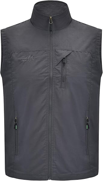 Spanye Men Lightweight Vest Outdoor Leisure Vest with Pockets Windproof Jacket For Sport Golf Work