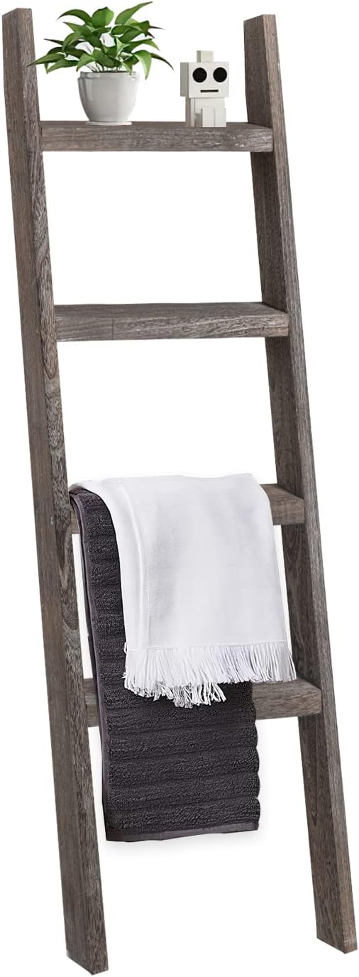 Natsukage Blanket Ladder Rustic Wooden Ladder Farmhouse