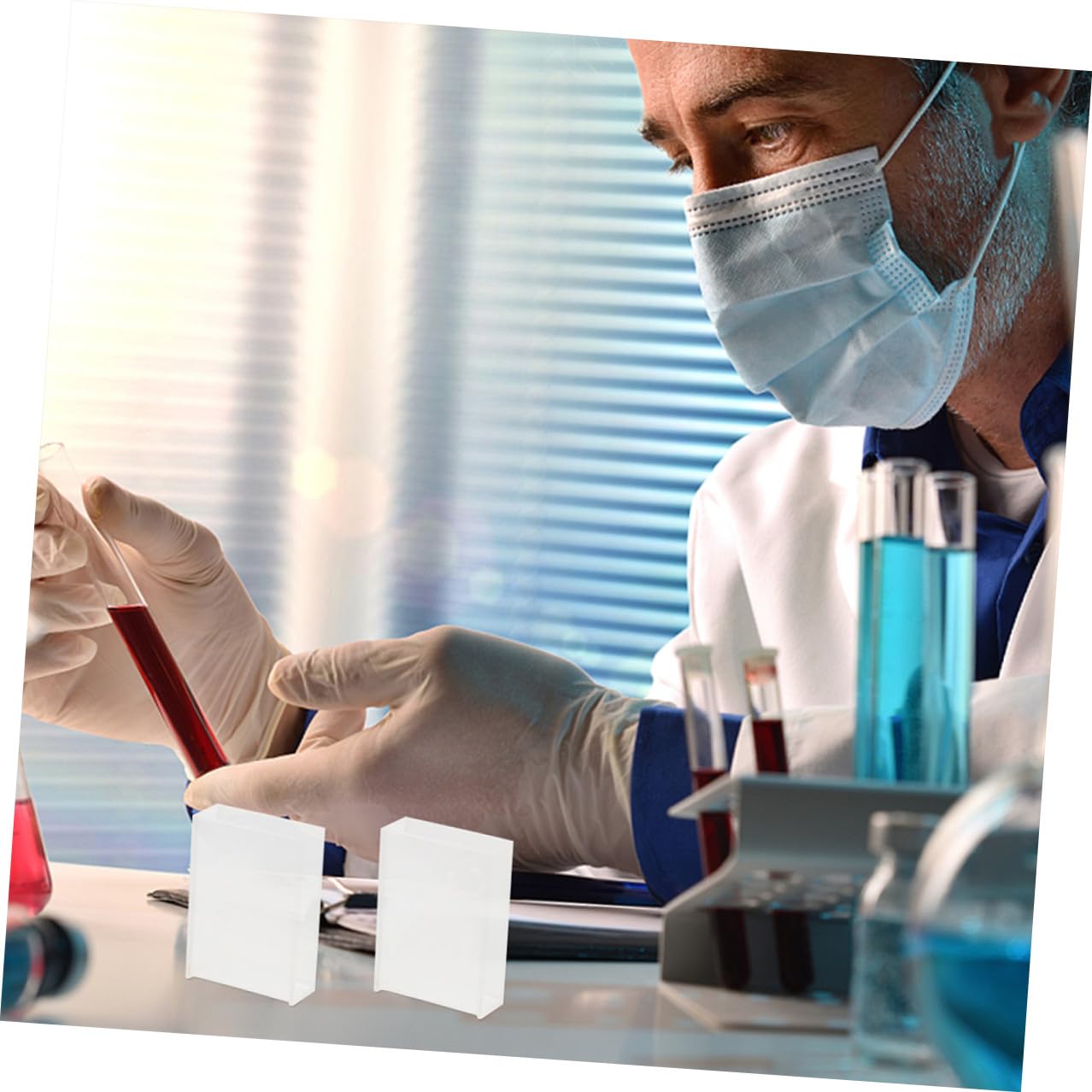 Cuvette Alta Trasparenza per Spettrofotometro in Vetro Percorso Ottico da 50mm e Compatibile la Maggior Parte degli Strumenti di Laboratorio Ottici