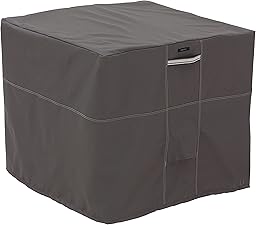 Classic Accessories Ravenna Water-Resistant 34 Inch Square Air Conditioner Cover, Patio Furniture Covers