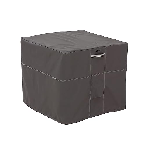 Classic Accessories Ravenna Water-Resistant 34 Inch Square Air Conditioner Cover, Patio Furniture Covers