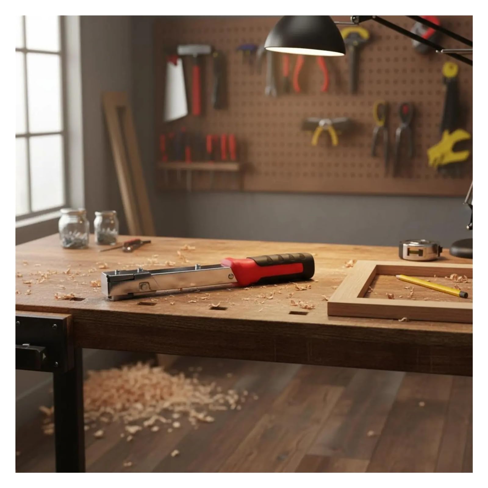 Graffettatrice Per Legno Cucitrice for cornici facile da usare Tappezzeria | Utensile manuale for chiodatrice for telai, graffette resistenti di lunga durata for riparazioni domestiche