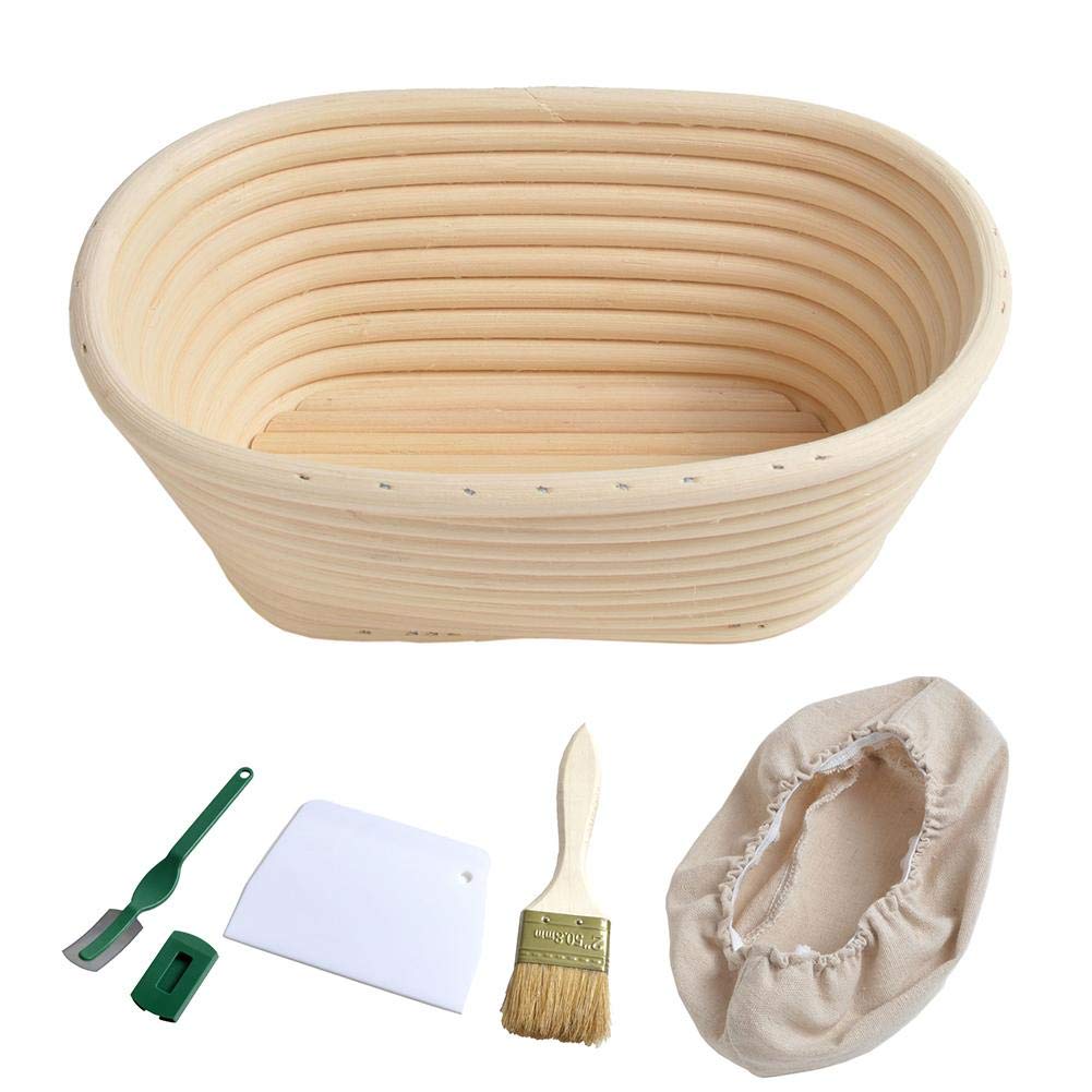 Banneton Bread Basket Set, Natural Rattan Bowl Handmade for Home Bakers, Gifts for Bakers, Professional Baking Tool for Home Bakers
