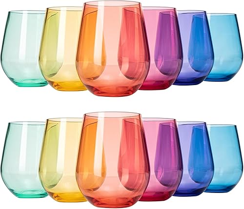 Miniatura 10 de Vasos irrompibles de plástico acrílico a prueba de roturas para Martini, Margarita, champán y cóctel, vasos grandes tipo copa de 15 onzas, juego