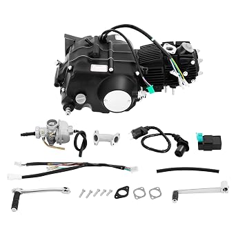 110CC Engine Motor Kit, 4 Speed Motorcycle Engine Pit Bike Engine Kick Start Engine Motor with CDI Ignition System 3 Forward Gear & 1 Reverse for CRF50 CRF70 XR50 XR70 Z50 Z50R CT70