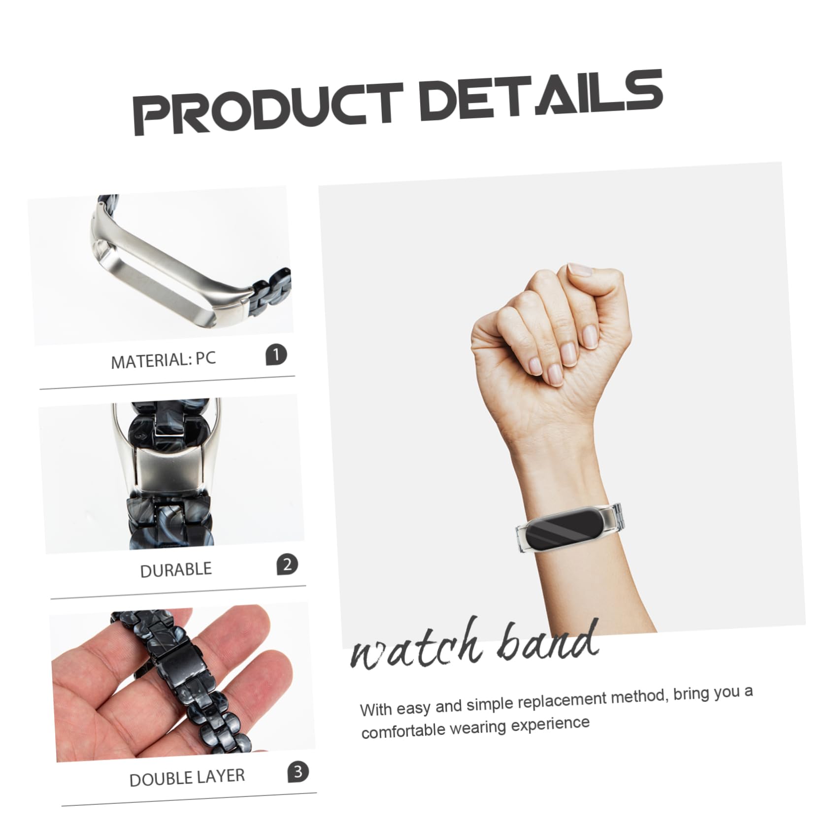 Housoutil Lot De 5 Bracelets De Rechange Élégants Pour Montre Connectée 5/6 Avec Boucle En Acier Inoxydable Et Bracelet En Résine