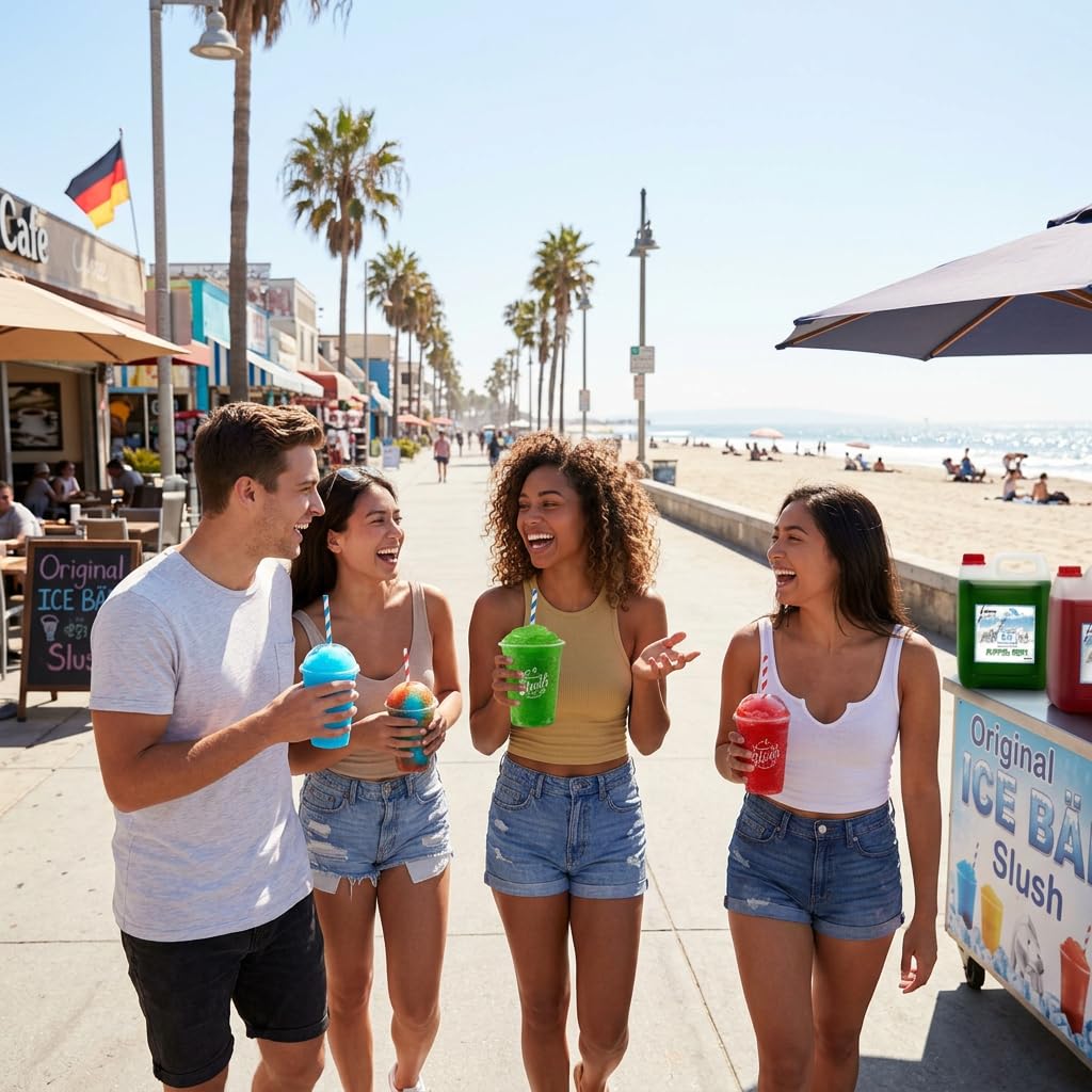 ICE Bär SLUSH Granizado 12 variedades afrutadas, 5 litros de concentrado, Sabor manzana kiwi, granizador de hielo para máquina de hielo de bricolaje 5L (Paquete de 1)