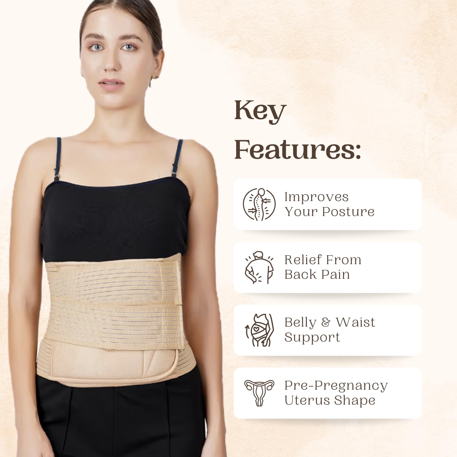 KareEx 2-in-1 Postpartum Maternity Belt for Women Waist Trimmer Shapewear to Reduce Tummy Fat After Delivery for C-Section(30 Inch to 46 Inches of Waist) (Light Pink, L/XL) 3