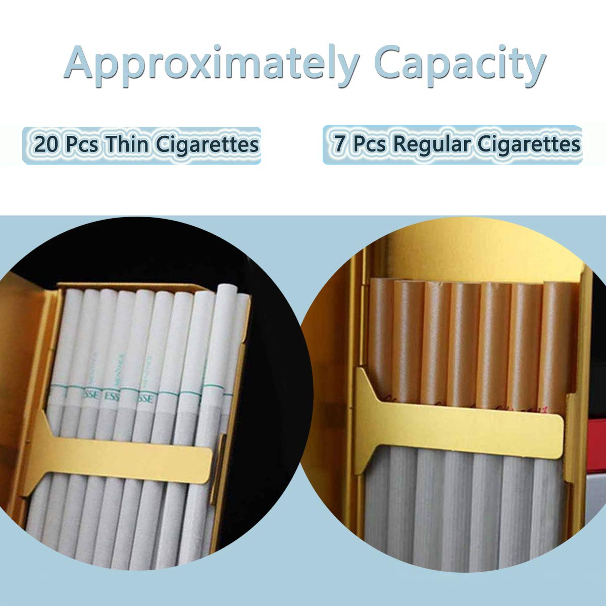 Amazon.com: Women Hard Metal 100s Cigarette Case Box Aluminum Slim Cigaret  Holder Protective Cover Holds 5-7 for 100s Cigarettes,Black : Health &  Household