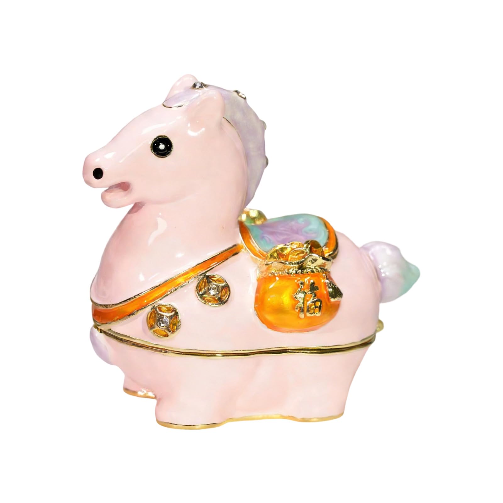 Laikoutd Horse Shape Jewelry Box Handcrafted Home Decorative Ornament Alloy Texture Suitable for Rings Necklace Storage Decorative Jewelry Planner