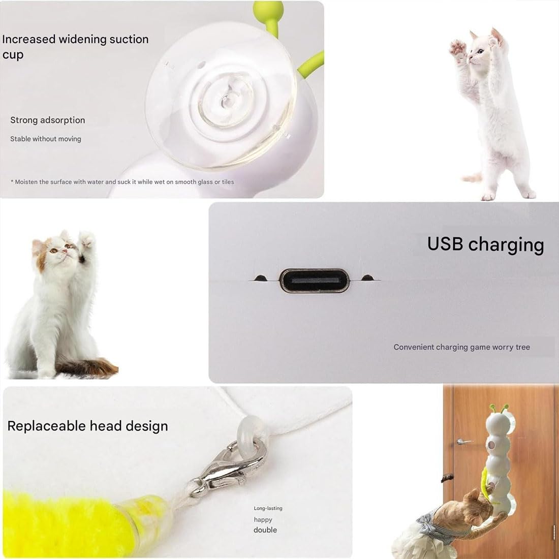 Jouet mural interactif à capteur intelligent pour chat, jouet mural rechargeable activé par le mouvement, pour la chasse, le saut, parfait pour les chats d'intérieur (1 pièce)