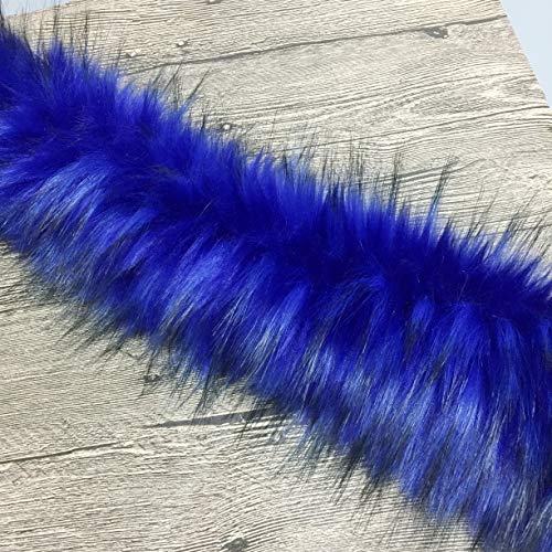 Furryvalley Kunstfell Bordüre Kunstpelz des Fuchs Marderhunds Handarbeit Material fusseliger Schmuck für Hausschuhe Pantoffel Kragen Kuscheltier Dekoration 2 Yards (Blau) – Bild 7