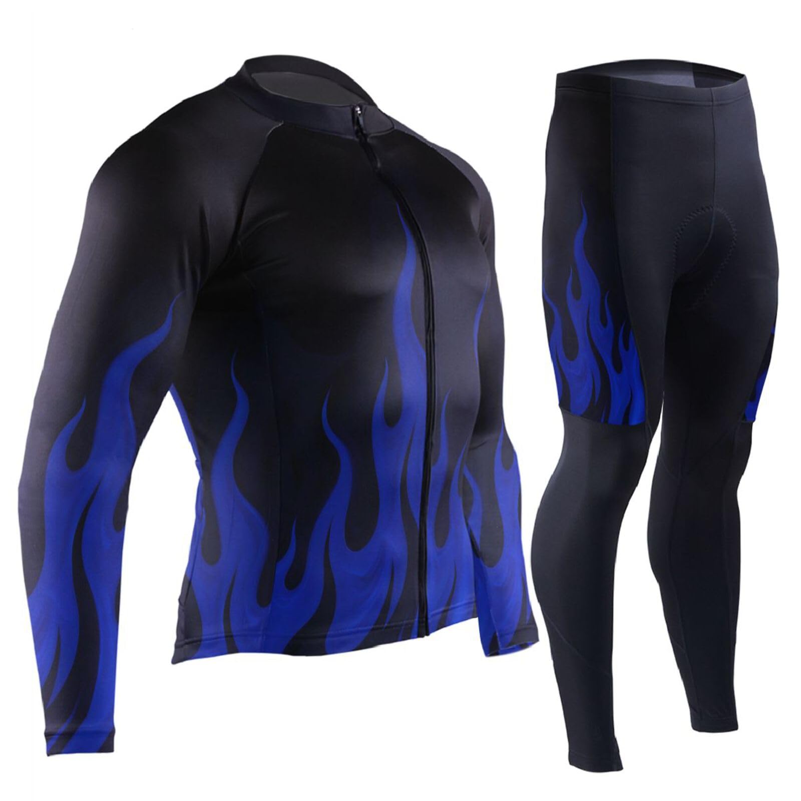 Winter Radtrikot mit Taschen Leichtes Trikot Herren Langarm 3D Gepolstert