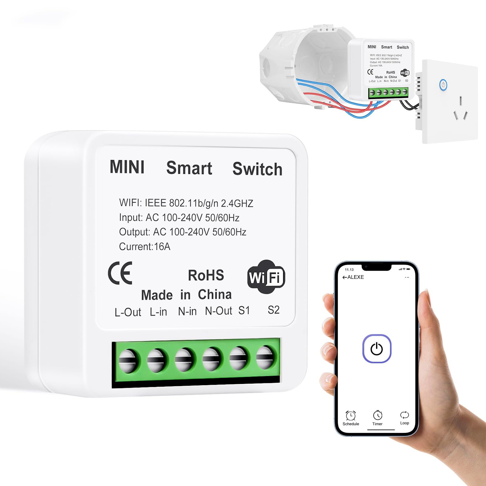 Interruttore Wireless Mini Controllo Remoto - Per Automazione Casa Con Timer E Sensore Movimento - Foto 2