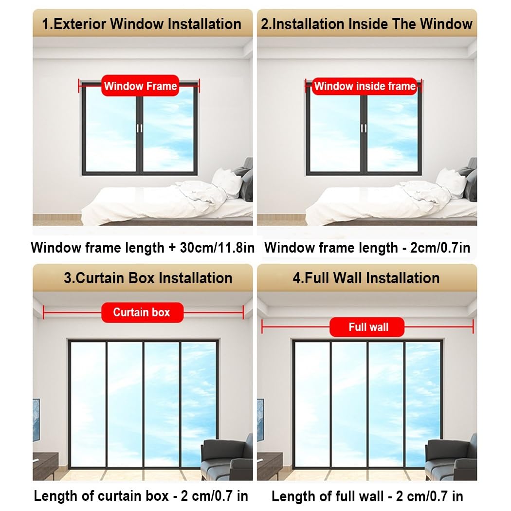 Rail De Rideau Double Pour Fenêtre, Rail Rideaux Plafond Longueur De 50 À 600 Cm, Rail De Plafond En Aluminium Métal Blanc Pour Diviseur De Pièce(110cm/3.6ft)
