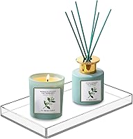 Bigfety Handmade Clear Acrylic Bathroom Vanity Tray - Medium Sturdy Organizer for Soap, Sponge, Cup, Plant on Countertop