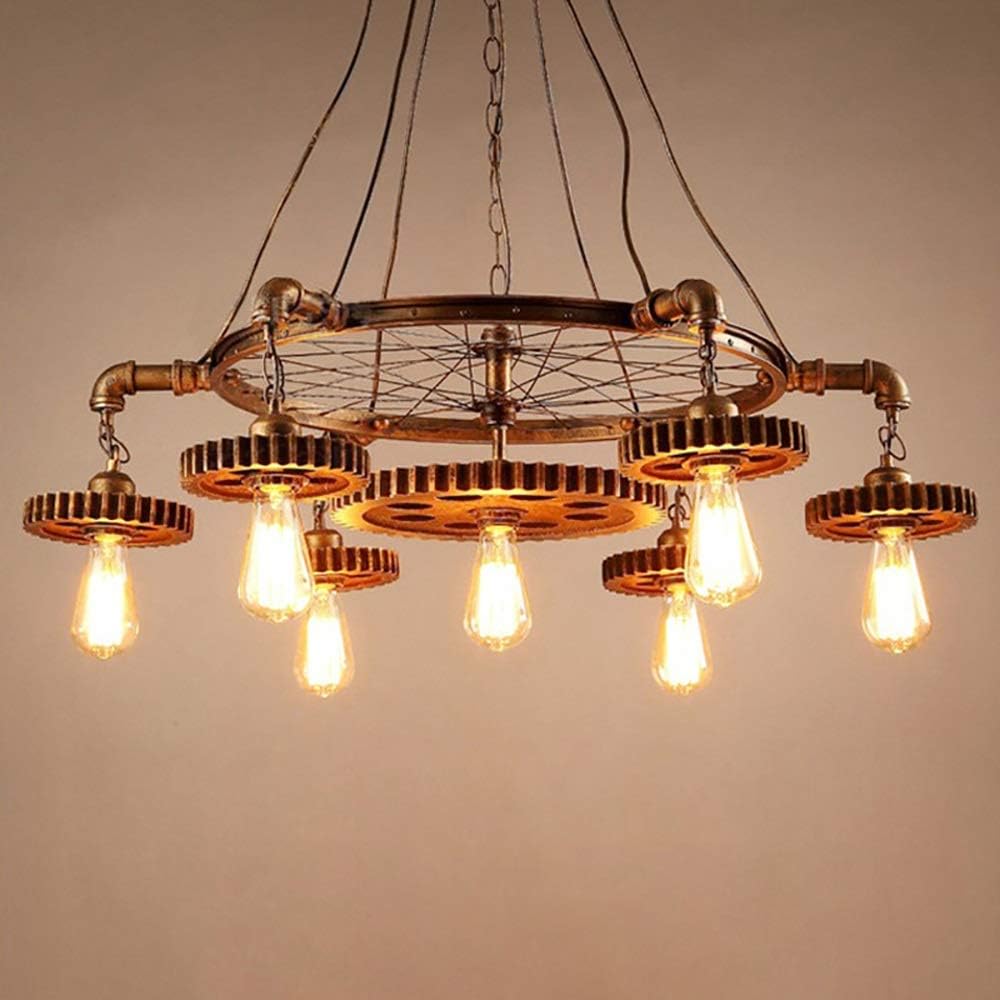 Retro Creative Led Gear Round 7 Light Bedroom Living Room Dining Room Study Lamp/Ceiling Lamp/Lamp