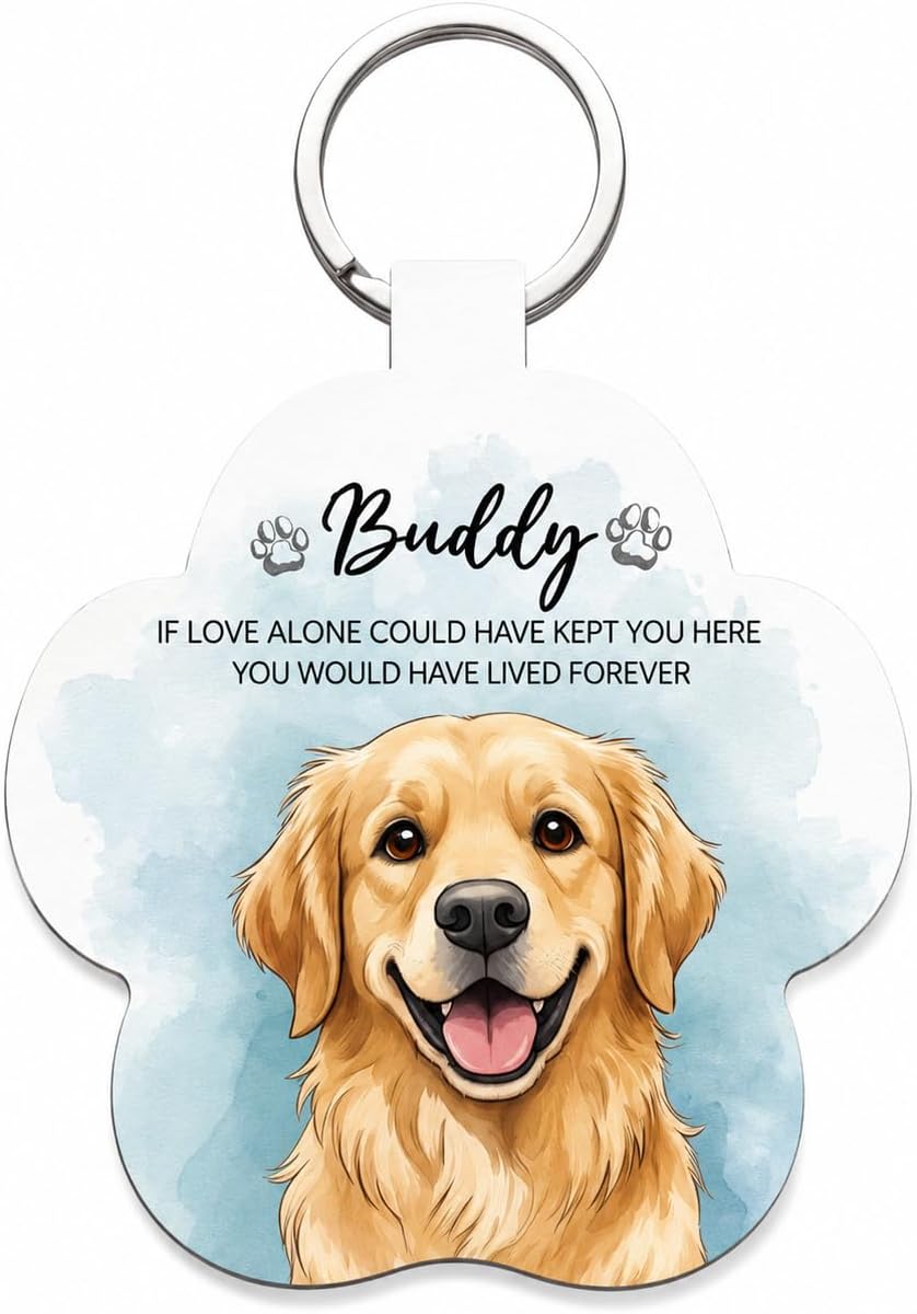 Custom Watercolor Pet Portrait Memorial Personalized Keychain