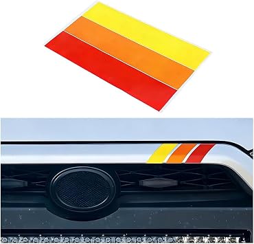 Classic Retro Style Tri-Color Car Stripe Sticker, Racing Vehicle Hood Side Skirt Bumper Dashboard Stripe Decal, Auto Exterior Decoration Sticker, Universal for SUV Sedan Truck Red
