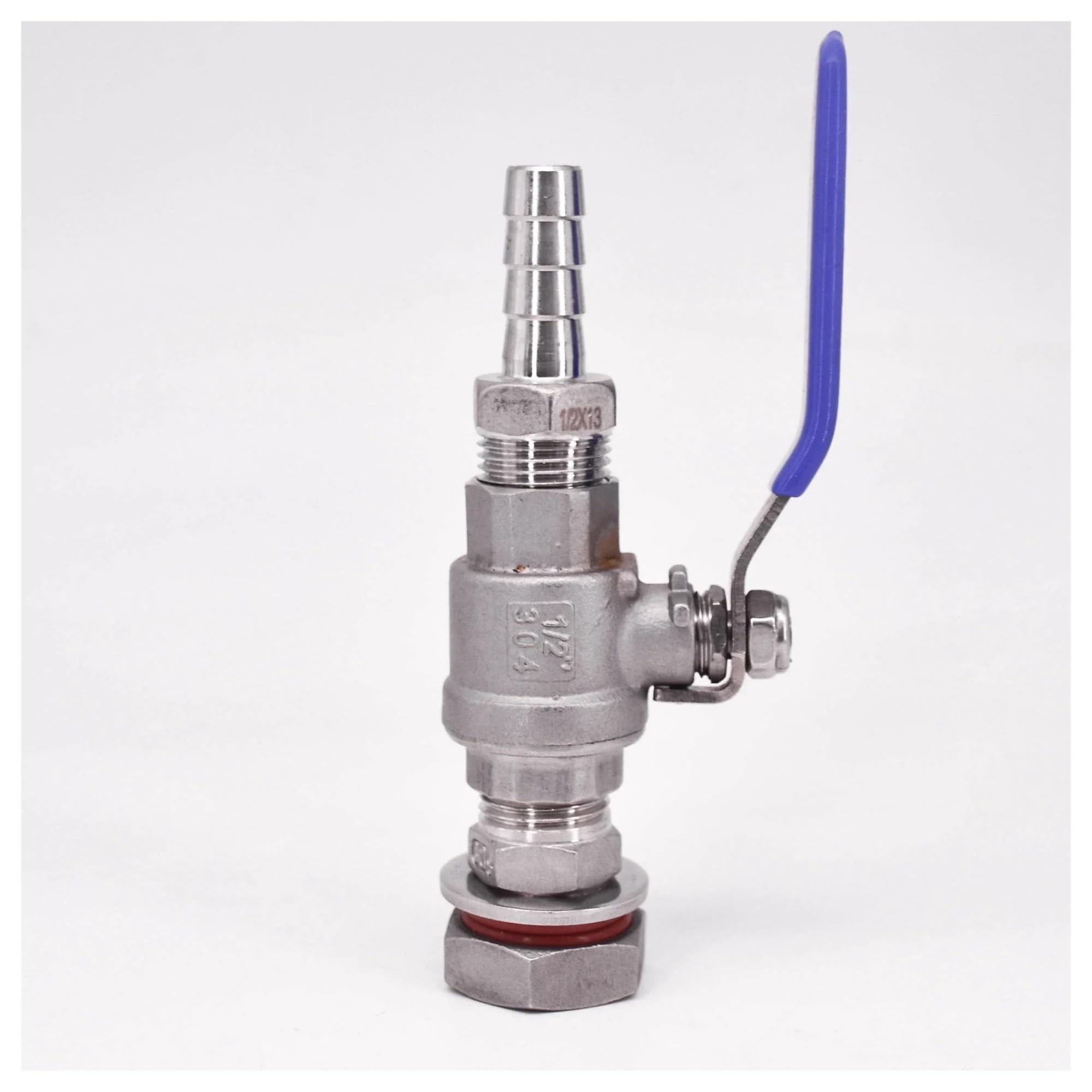 BIANMTSW 15mm Hose 1-1/2" BSP 304 Stainless Bulkhead Straight Ball Valve Tap Faucet Switch Water Tank Beer