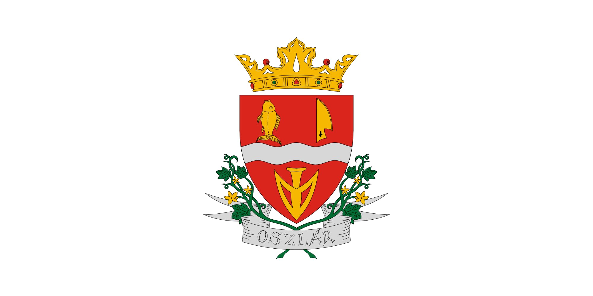 Drapeau Oszlár grand format pavillon extérieur Oszlár község tissu