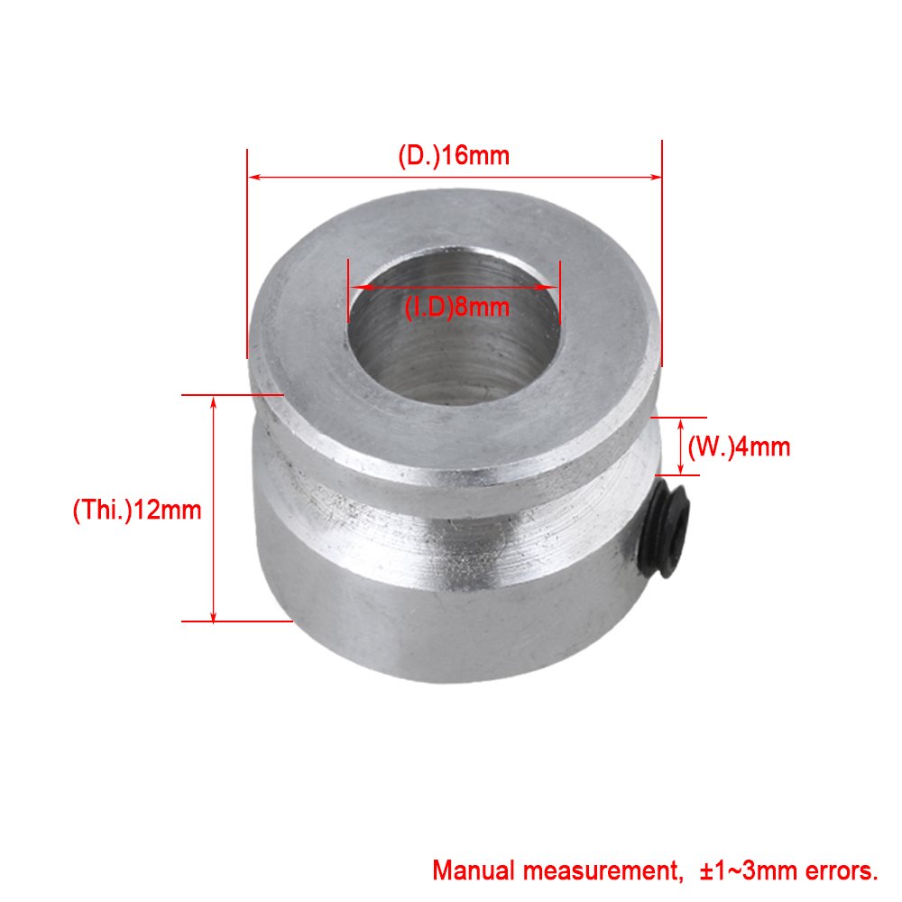Puleggia Singola Scanalatura 16mm - Foro 8mm Per Cinghia 4mm, In Alluminio - Foto 4