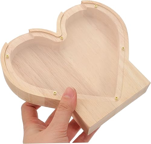 Miniatura 9 de 2pcs Love Piggy Bank Dinosaur Banks Unopenable Piggy Bank Clear Bank Wood Heart Piggy Bank Saving Bank Clear Piggy Bank Personalized Piggy Bank Car