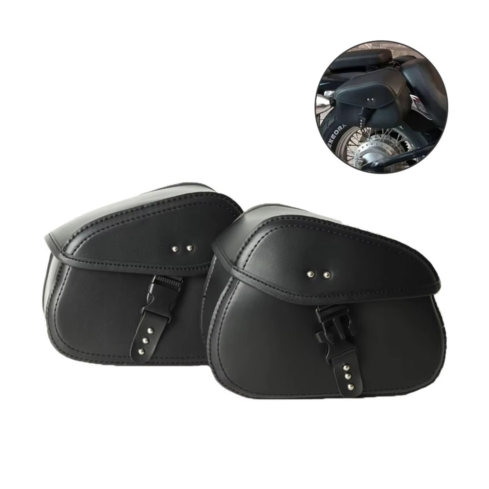 Compatibile Con Yamaha 2 Pezzi Borse Laterali Moto Nere Custodia Attrezzi Laterale In PU La Conservazione Dei Bagagli Borsa Per Delle Motociclette Sacche Moto
