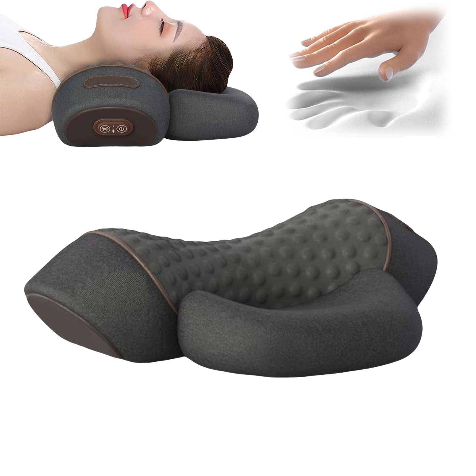 Artuvate Cervicale, Massaggiatore Cuscino 3 In 1 Per Il Collo, Relief Massager For Neck, For Neck Stretcher Massage Relaxe (Black)