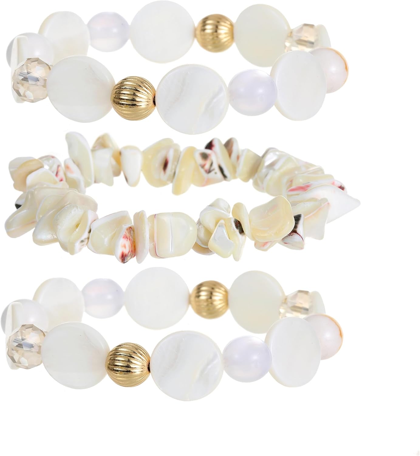 3 Piece Set Colorful Beaded Bracelets Boho Stackable Stretch Beach Fashion Jewelry Gift for Women