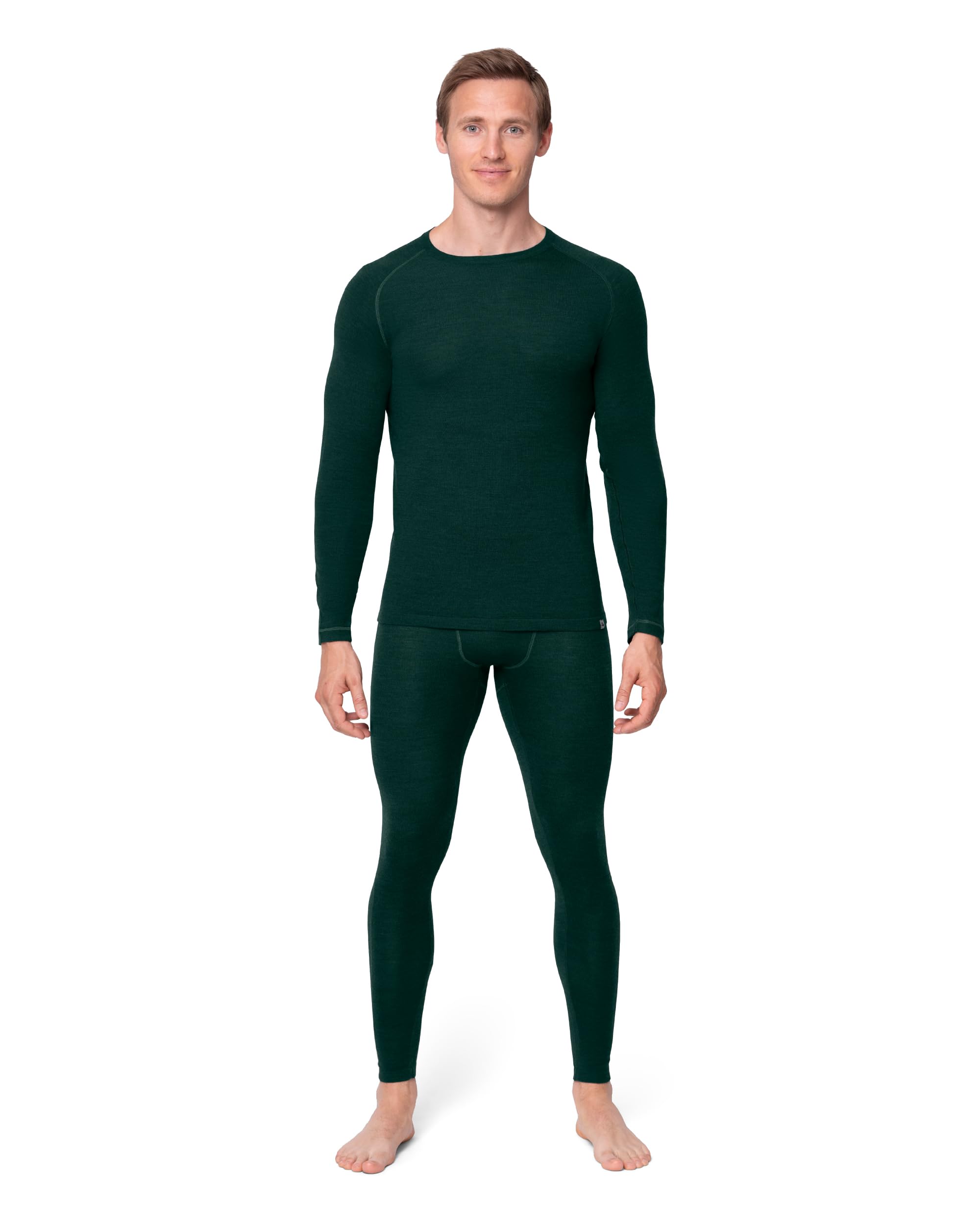 DANISH ENDURANCE Intimo Termico Uomo Lana Merino, Maglia Termica Uomo e Pantaloni Termici, Calzamaglia Termica Uomo Invernale per Sci, Trekking