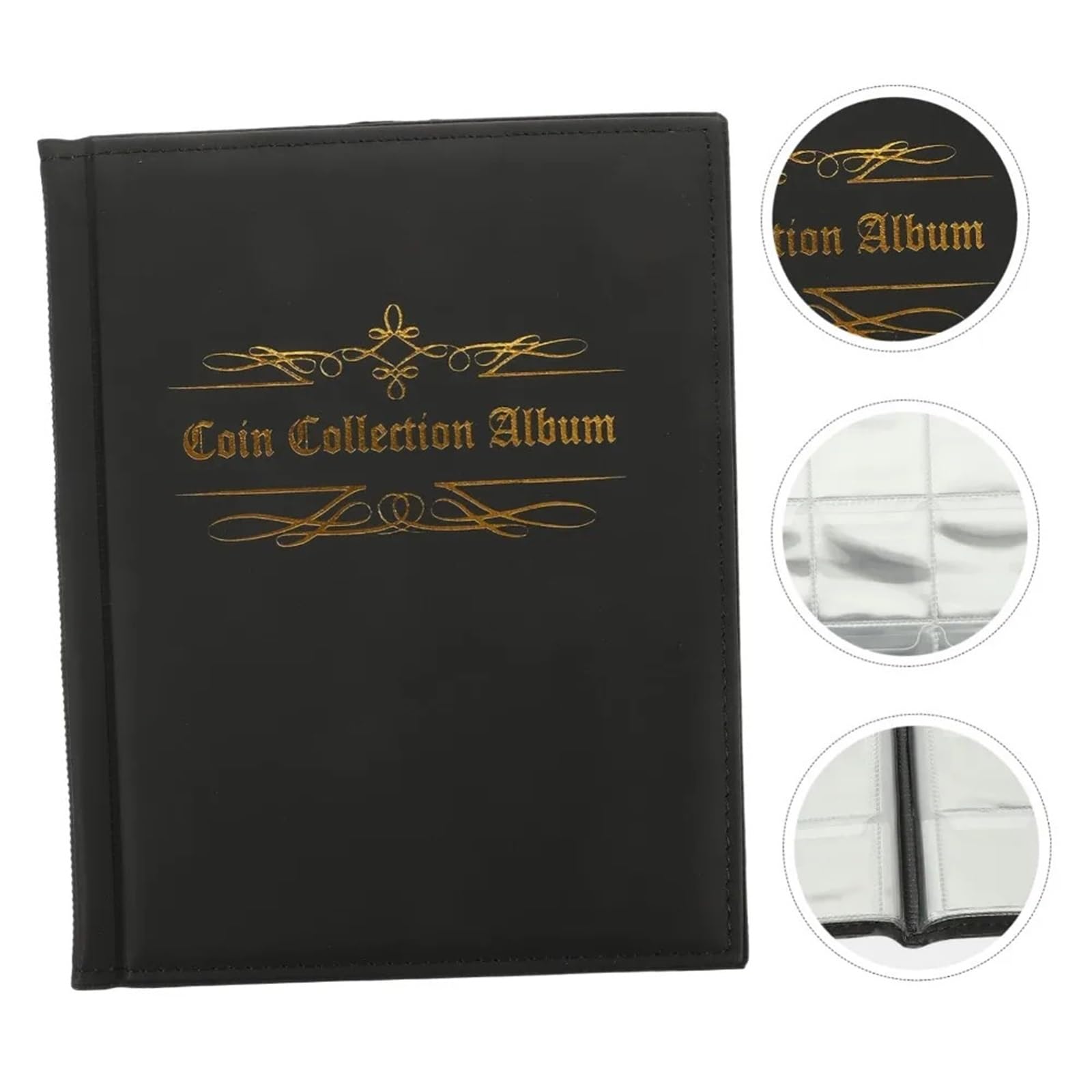 Album Monedas 480 Coin Collectible Organizer Memorial Album Collector's Book Convenient Storage Display for Collectors(Dark Green)