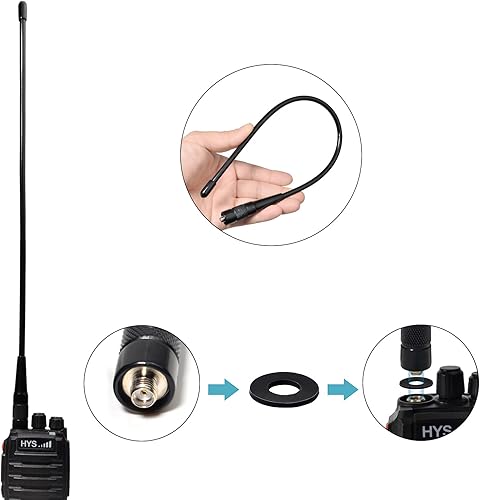 Miniatura 5 de UAYESOK Antena GMRS de 15,3 pulgadas (462-467 MHZ) SMA-Hembra de látigo suave para radios portátiles BaoFeng UV-5R GMRS UV-9G GM-15 Pro BTECH