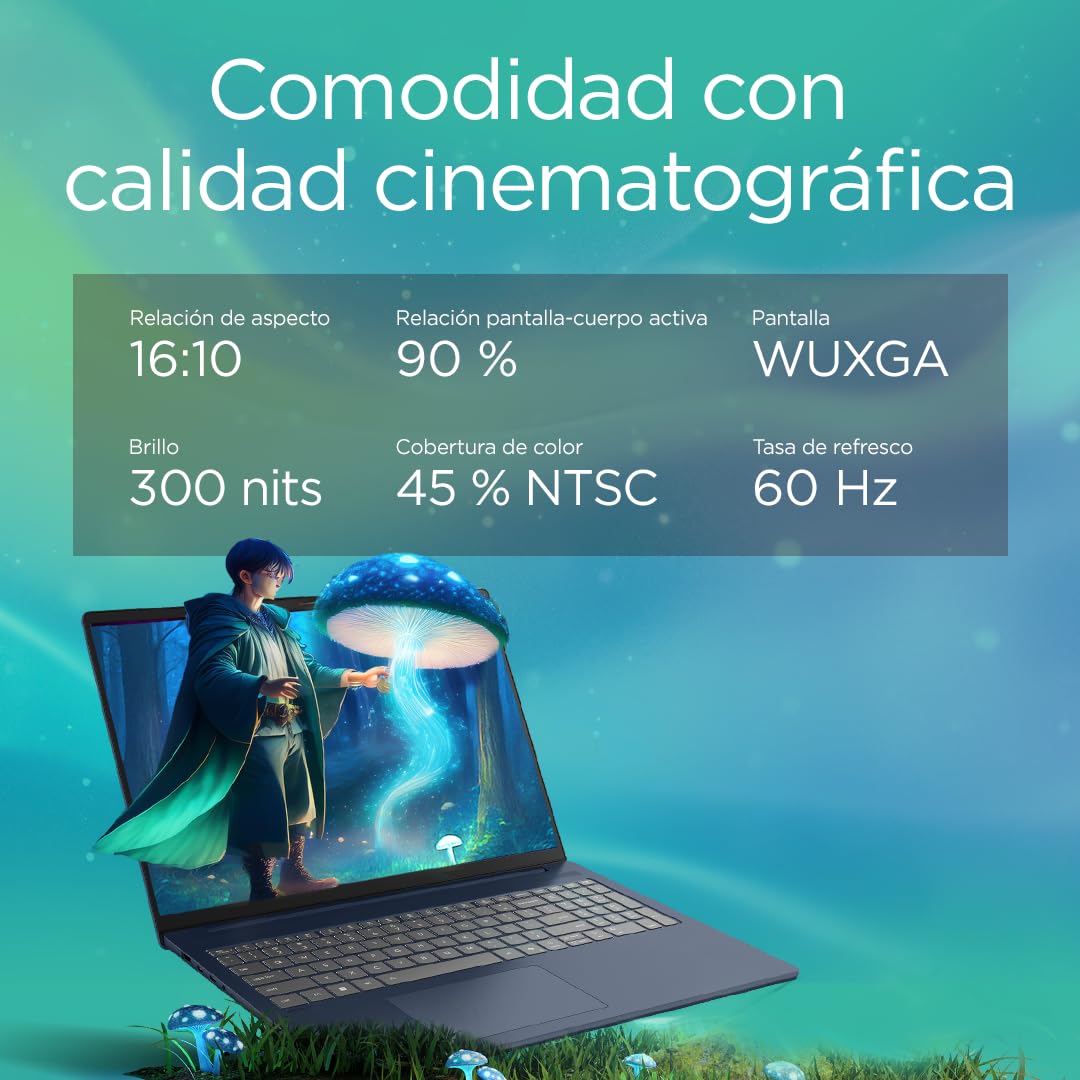 Lenovo IdeaPad Slim 5 Gen 10 – Ordenador Portátil 16" WUXGA (Intel Core Ultra 9 185H, 32 GB RAM, 1 TB SSD, Wi-Fi 6, USB-C, Windows 11 Home) Teclado QWERTY Español - Azul Cósmico