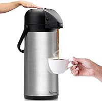 Vondior 102oz Airpot Coffee Dispenser with Pump - Insulated Stainless Steel Thermal Carafe Keeps Hot/Cold 20 Hours for Parties & Events