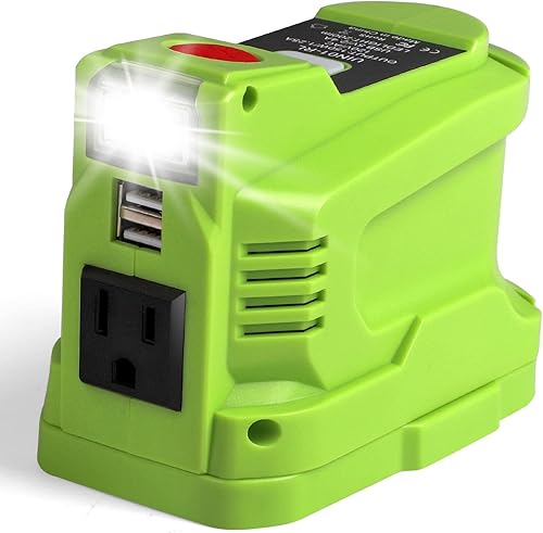 Miniatura 9 de Inversor de corriente para batería Ryobi 18V ONE+, cargador portátil de 150 W para fuente de alimentación de estación de cargador de batería Ryobi,