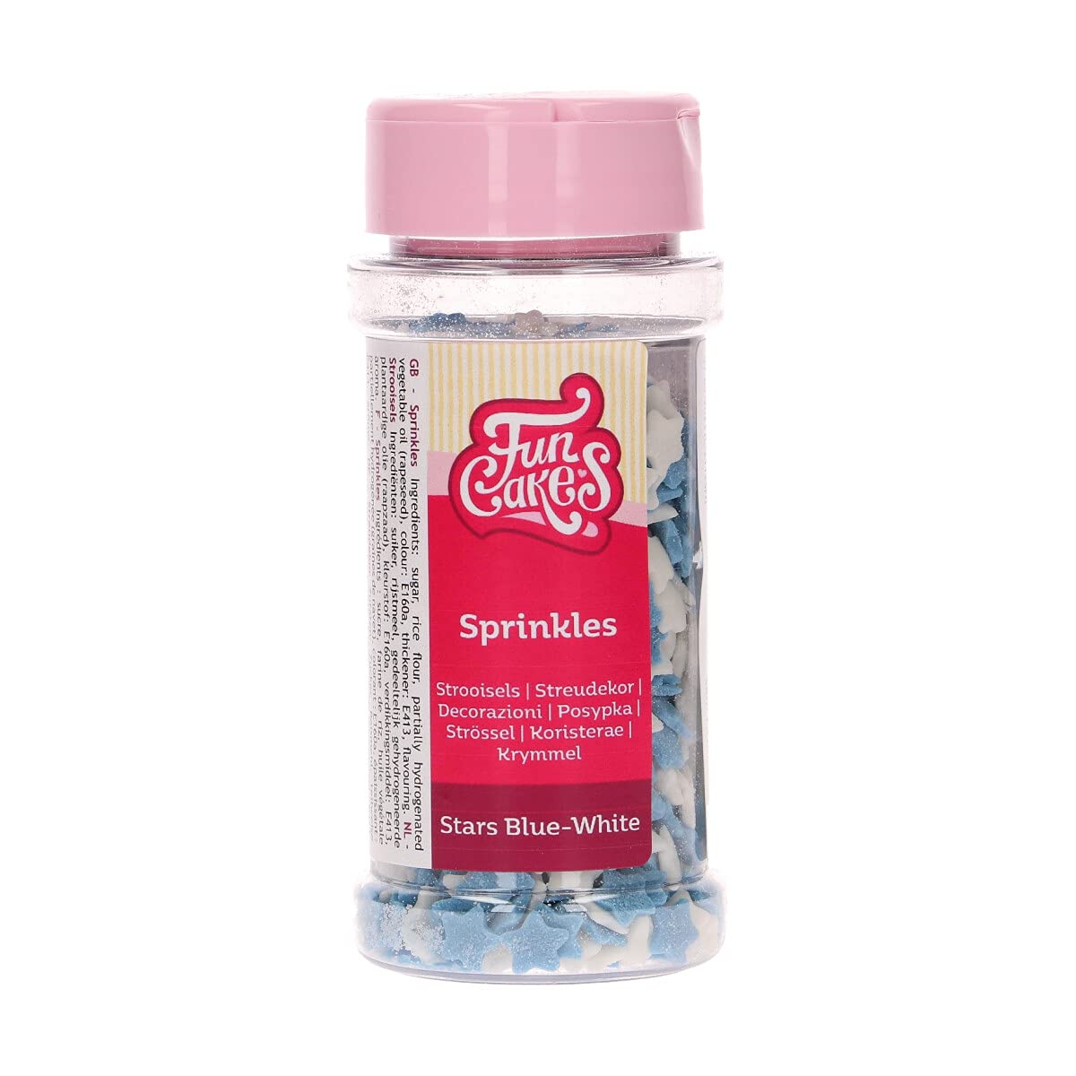 FunCakes Stars Blue/White: Cake Sprinkles, Great Taste, Perfect for Cake Decorating, Cupcake Sprinkles. 55 g.
