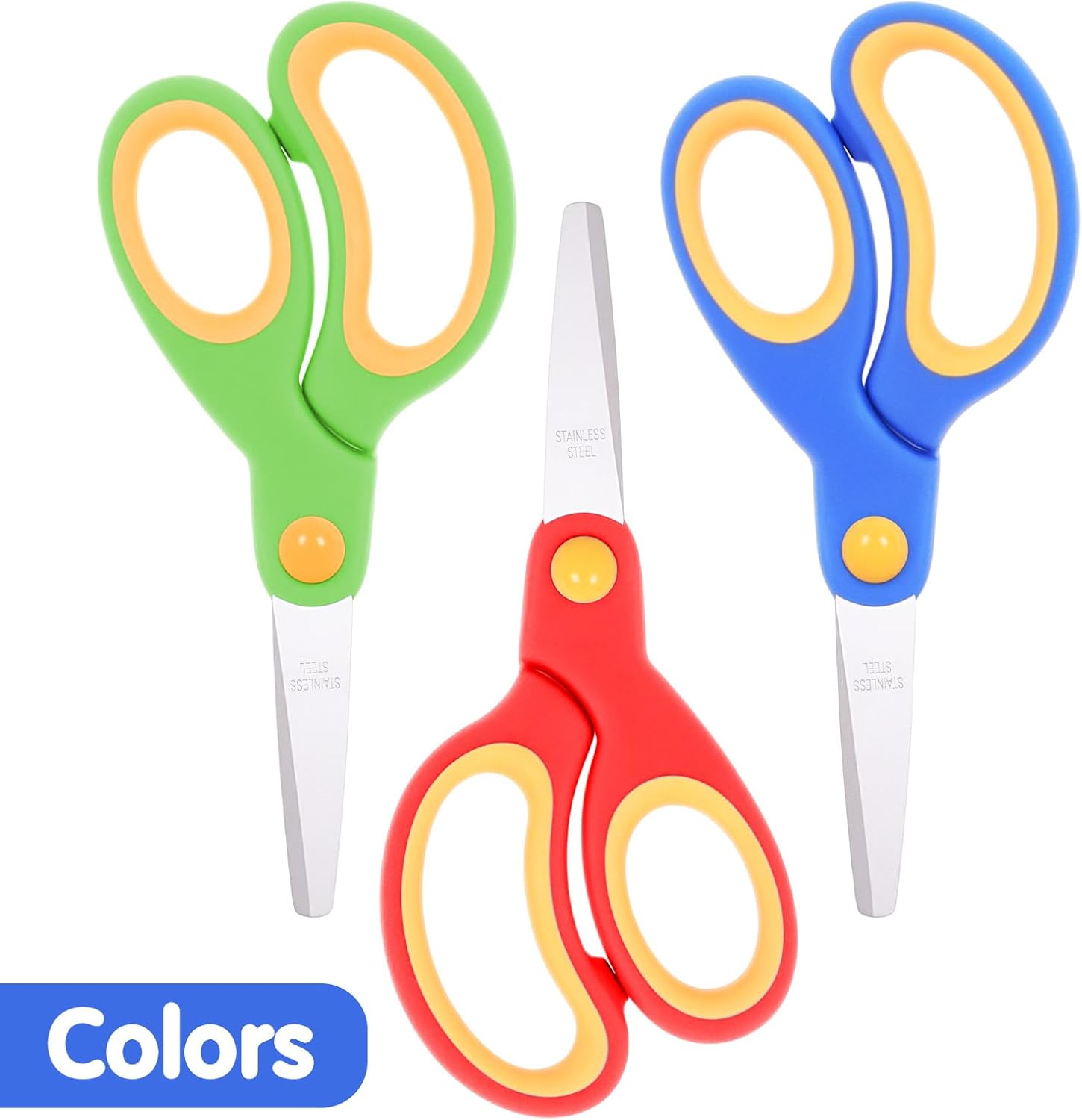 36Pack Safety Blunt Tip Scissors with Comfort Grip, Assorted Colors Craft Scissors for Cutting Paper Craft Art Supplies