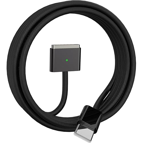 USB C to Magnetic 3 Cable 2M Fit for MacBook Air Charger Magnetic Gen 3 Port 140W Premium Compatible with 2024 MacBook Pro 14” 16" M4, 2023 Mac Book Air 13“ 15" M3 and More (Black)