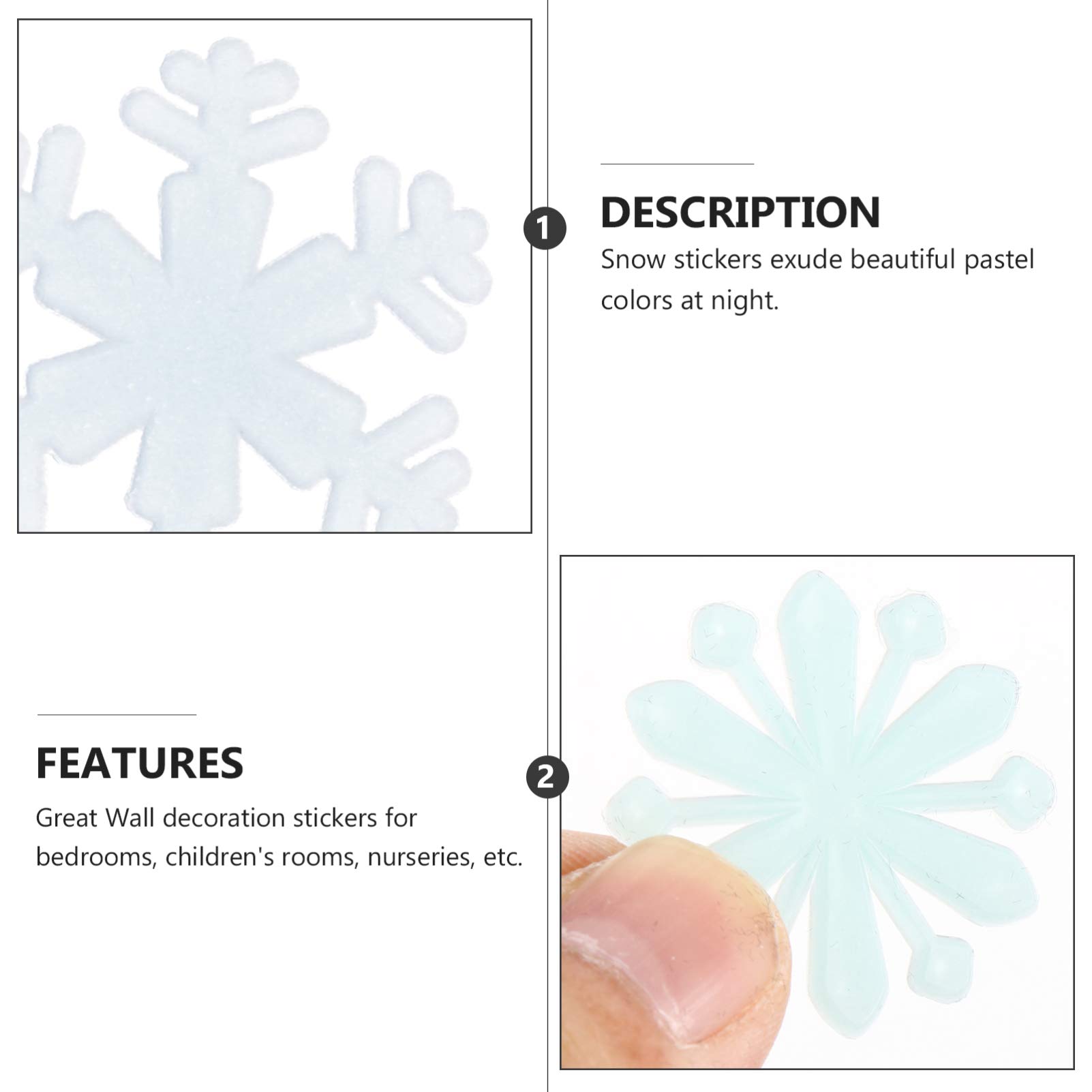 Abaodam 600stücke Leuchtende Schneeflocken Wandsticker Dekoration Für Innenräume Selbstklebend Weiß Und Blau Für Weihnachten Und Winterfestlichkeiten