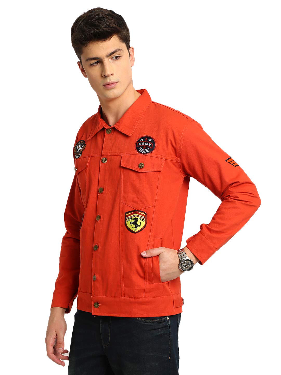 VOXATIMen's Slim Fit Denim Jacket