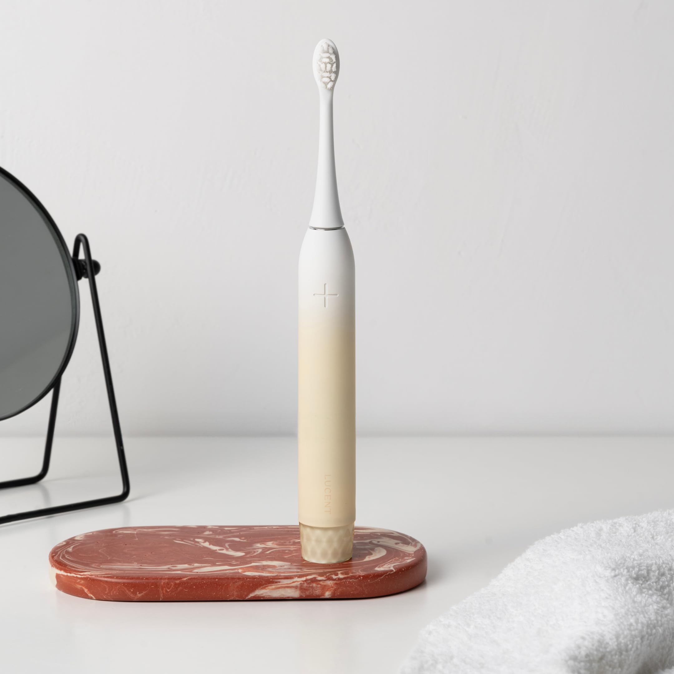 Elektrische Schallzahnbürste Vanilla Cream – Sonic Zahnbürste mit Smart Timer, automatischer Ein/Aus-Funktion, 3 Reinigungsmodi, Drucksensor, 60 Tage Akkulaufzeit für Erwachsene