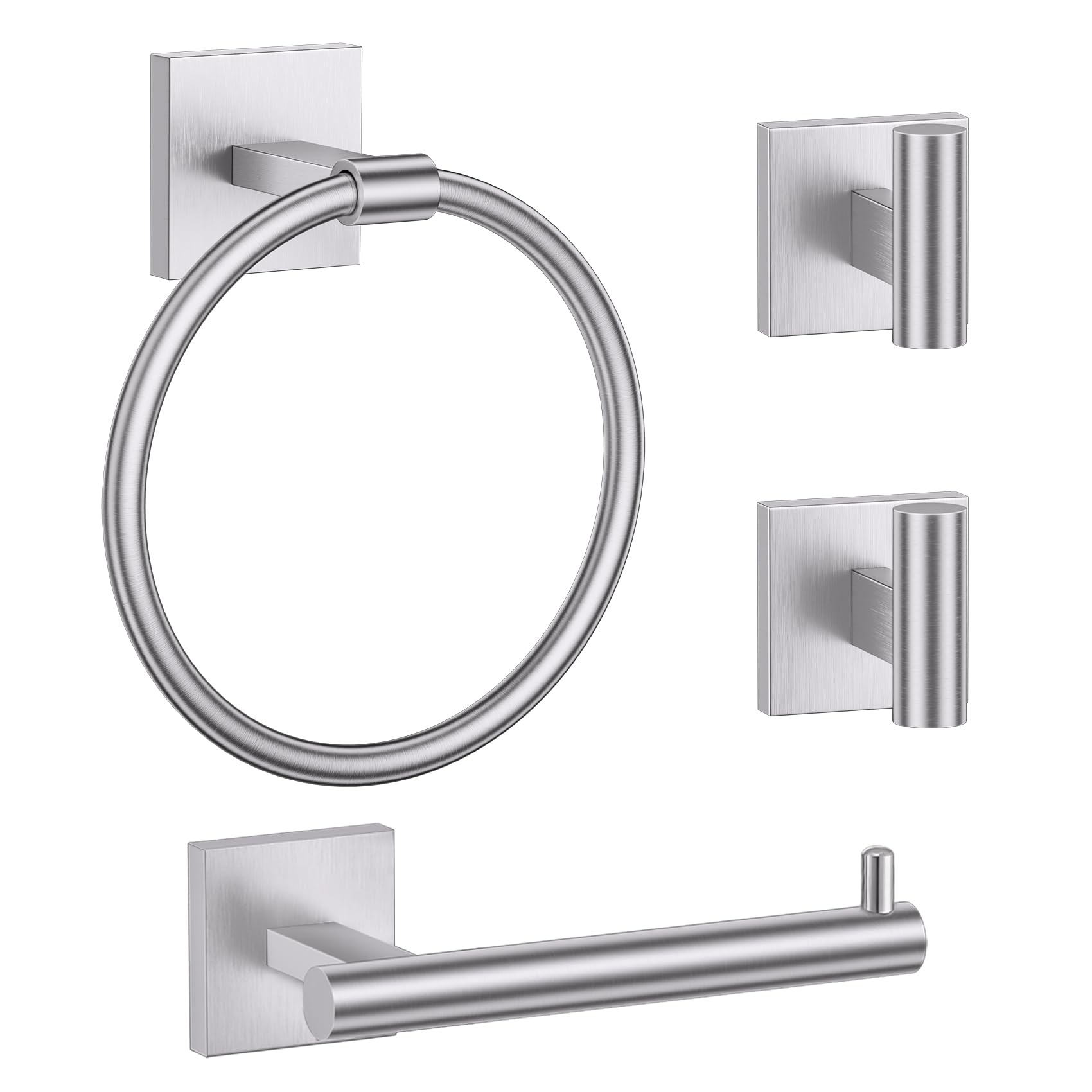 Brushed Gold Bathroom Hardware Set - Toilet Paper Holder & More -23